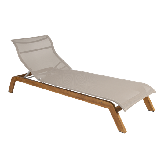 VLAEMYNCK MAUI Bain de soleil Teck naturel et toile EDEN