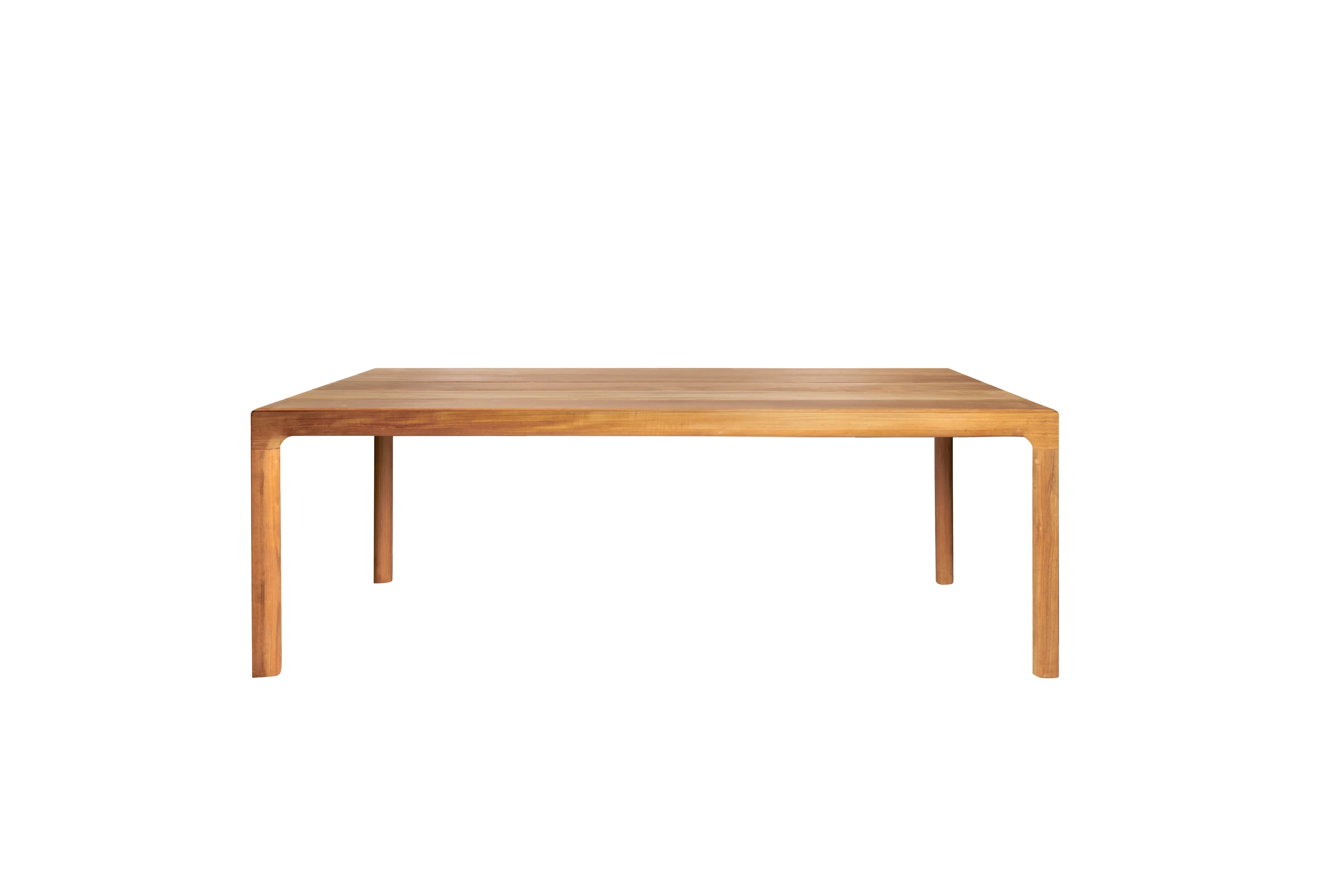 TRIBÙ - ILLUM Table repas 212X100cm Ht.76cm piètement&amp;plateau en TECK