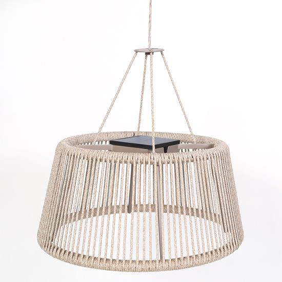 LES JARDINS Aix-en-Provence - ROPE&amp;STRIP Abat-jour avec module solaire et rechargeable Ht.25cm Ø50cm