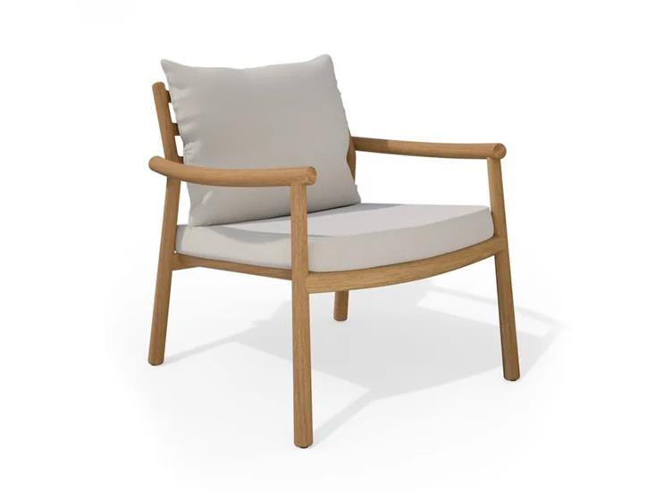TRIB&#218; UKIYO Fauteuil lounge structure Teck - Coussins cat.E