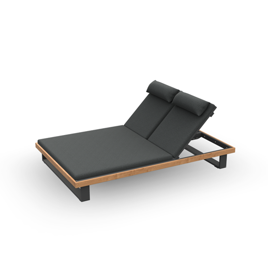 JATI-KEBON TRURO Bain de soleil DOUBLE col.ALU CHARCOAL MAT &amp; TECK NATUREL