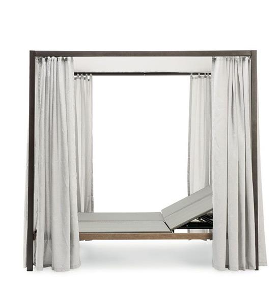 ETHIMO ALLAPERTO URBAN Daybed &#224; baldaquin Teck&amp;M&#233;tal